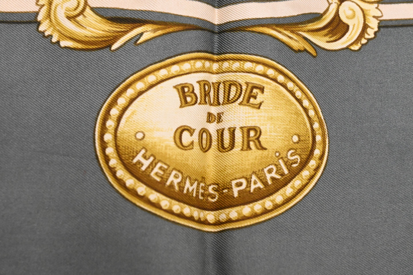 Hermes 'Bride de Cour' Carre 90 in Gray Silk