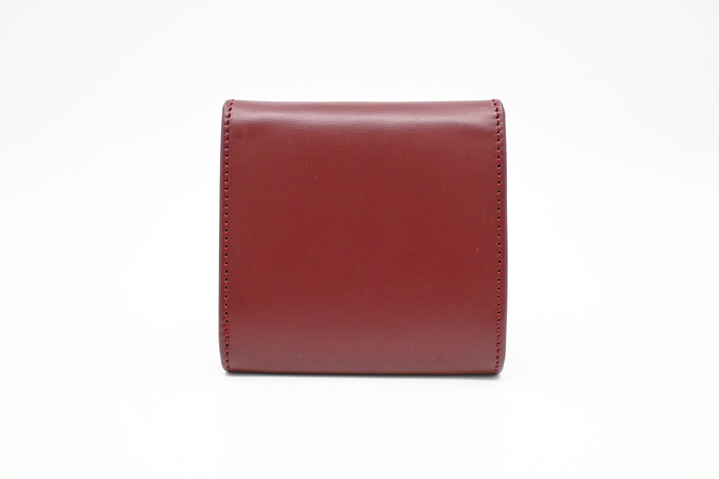 Cartier Square Coin Case in Burgundy Leather