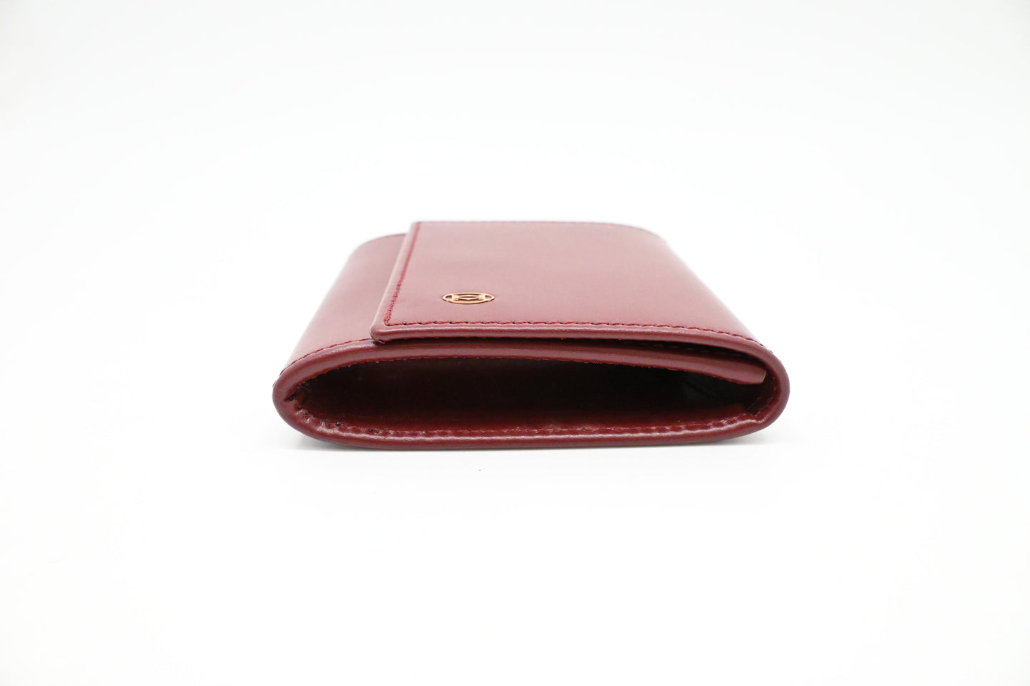 Cartier Square Coin Case in Burgundy Leather