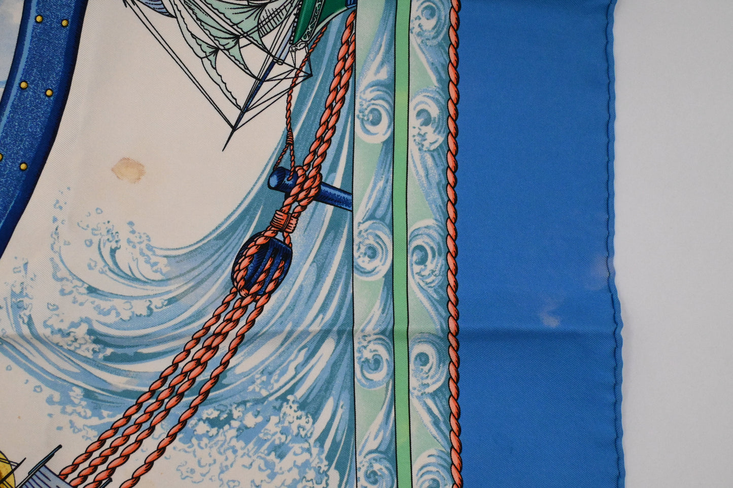 Hermes 'Vive le Vent' Carre 90 in Blue Silk