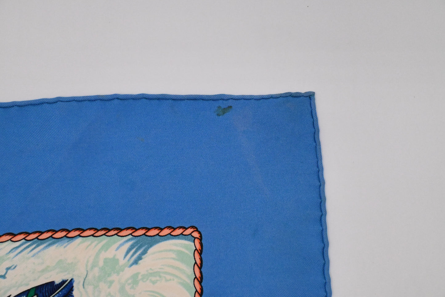 Hermes 'Vive le Vent' Carre 90 in Blue Silk