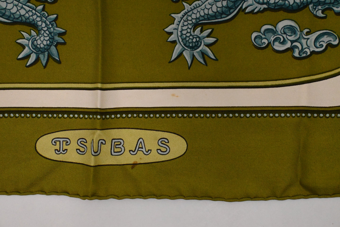 Hermes 'Tsubas' Carre 90 in Green Silk