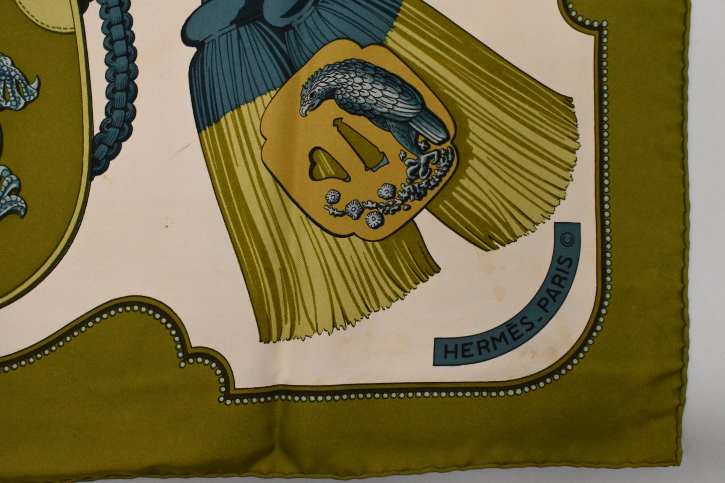 Hermes 'Tsubas' Carre 90 in Green Silk