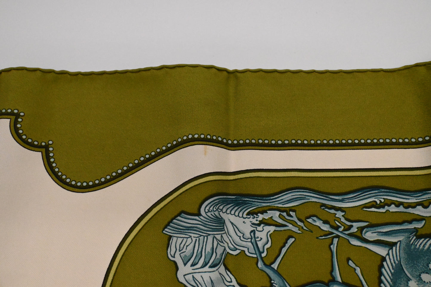 Hermes 'Tsubas' Carre 90 in Green Silk