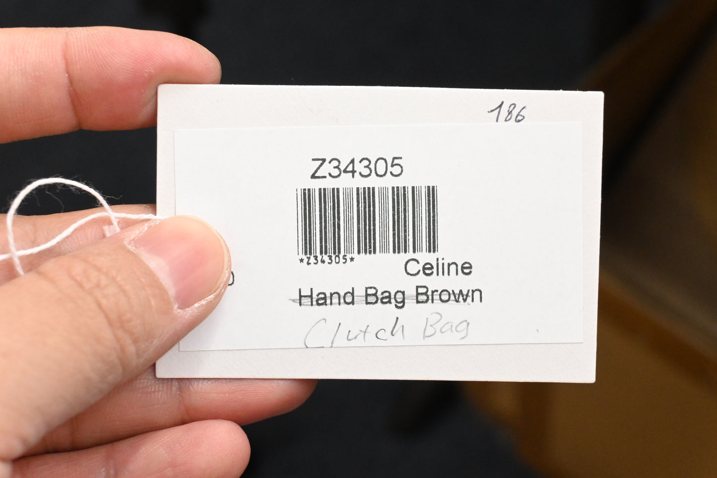 Celine Pouch in Brown Macadam Canvas