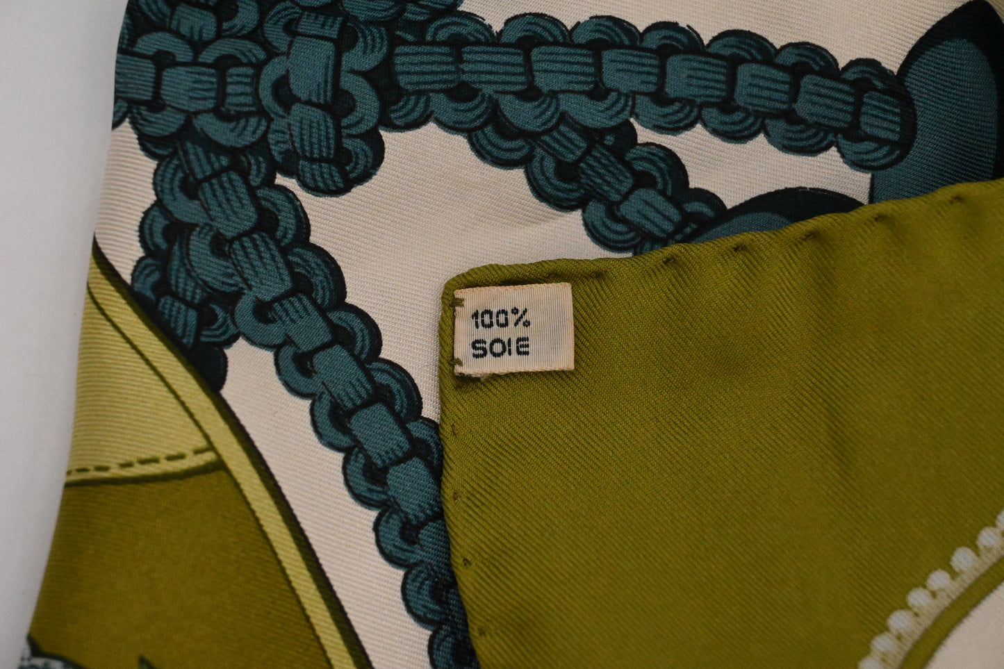 Hermes 'Tsubas' Carre 90 in Green Silk
