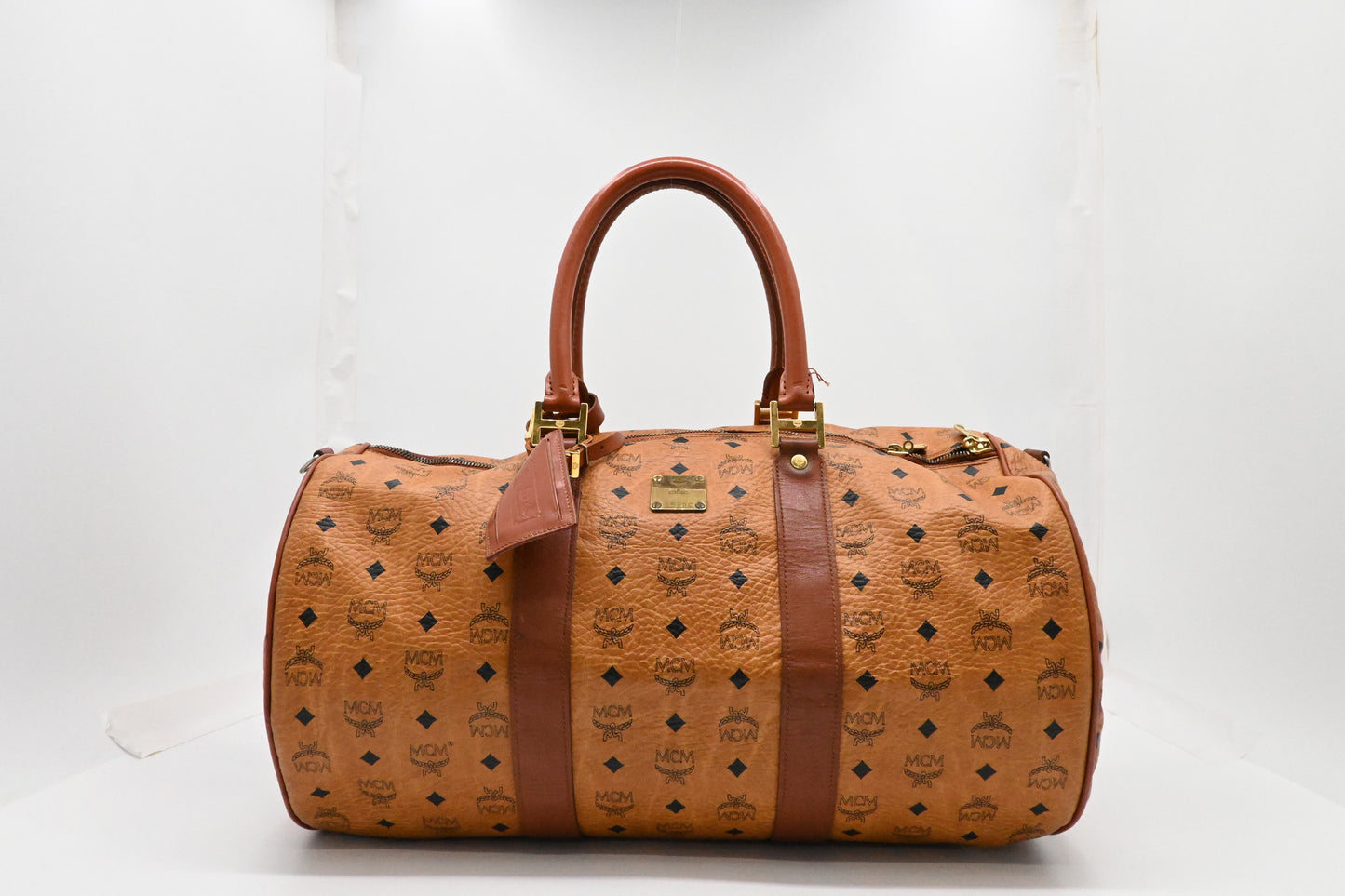 MCM Duffle Bag in Cognac Visetos Canvas