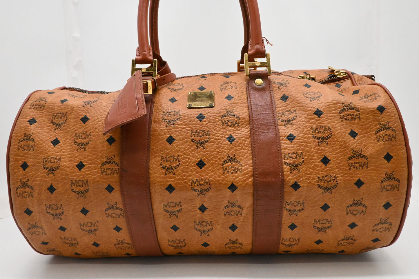 MCM Duffle Bag in Cognac Visetos Canvas