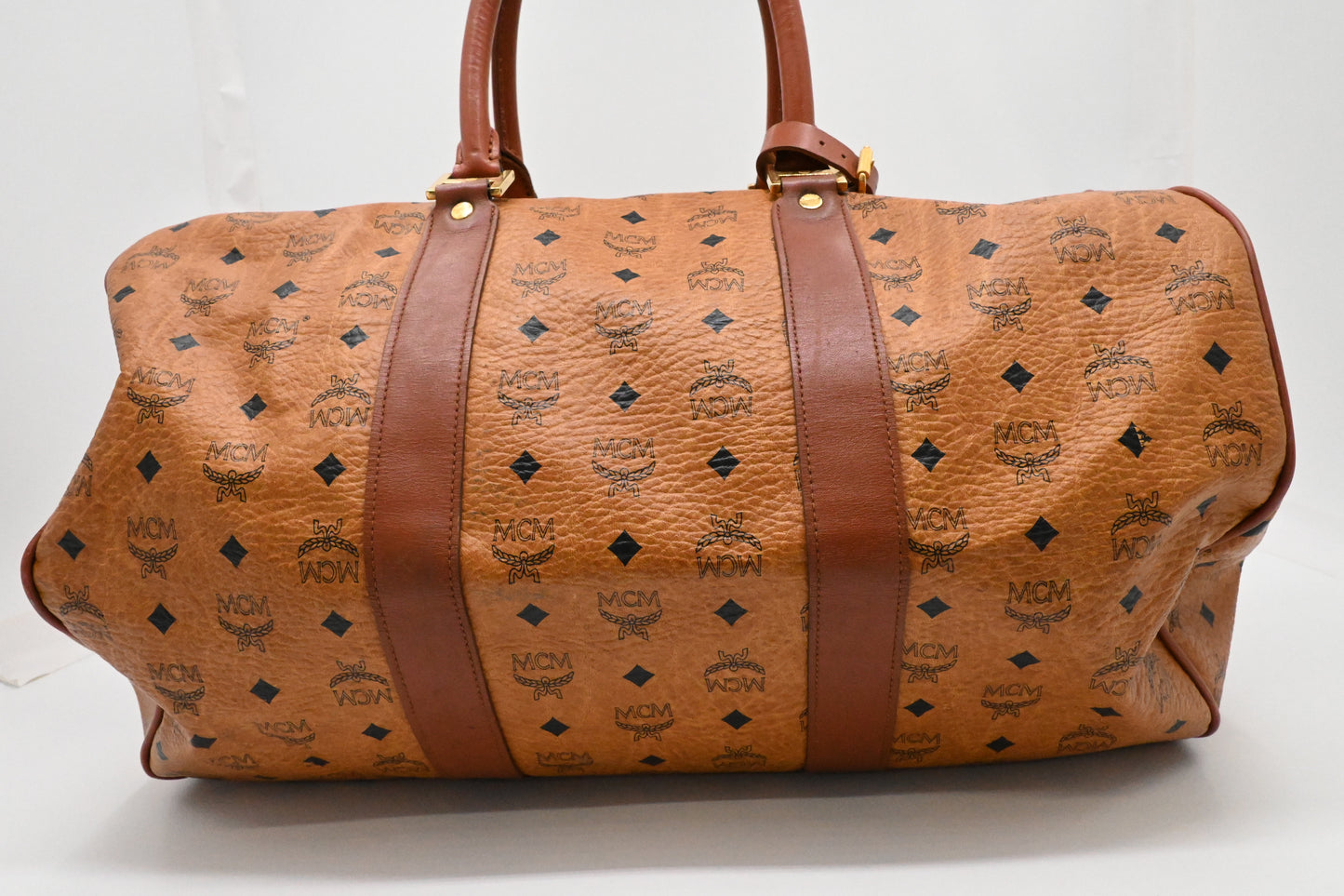 MCM Duffle Bag in Cognac Visetos Canvas
