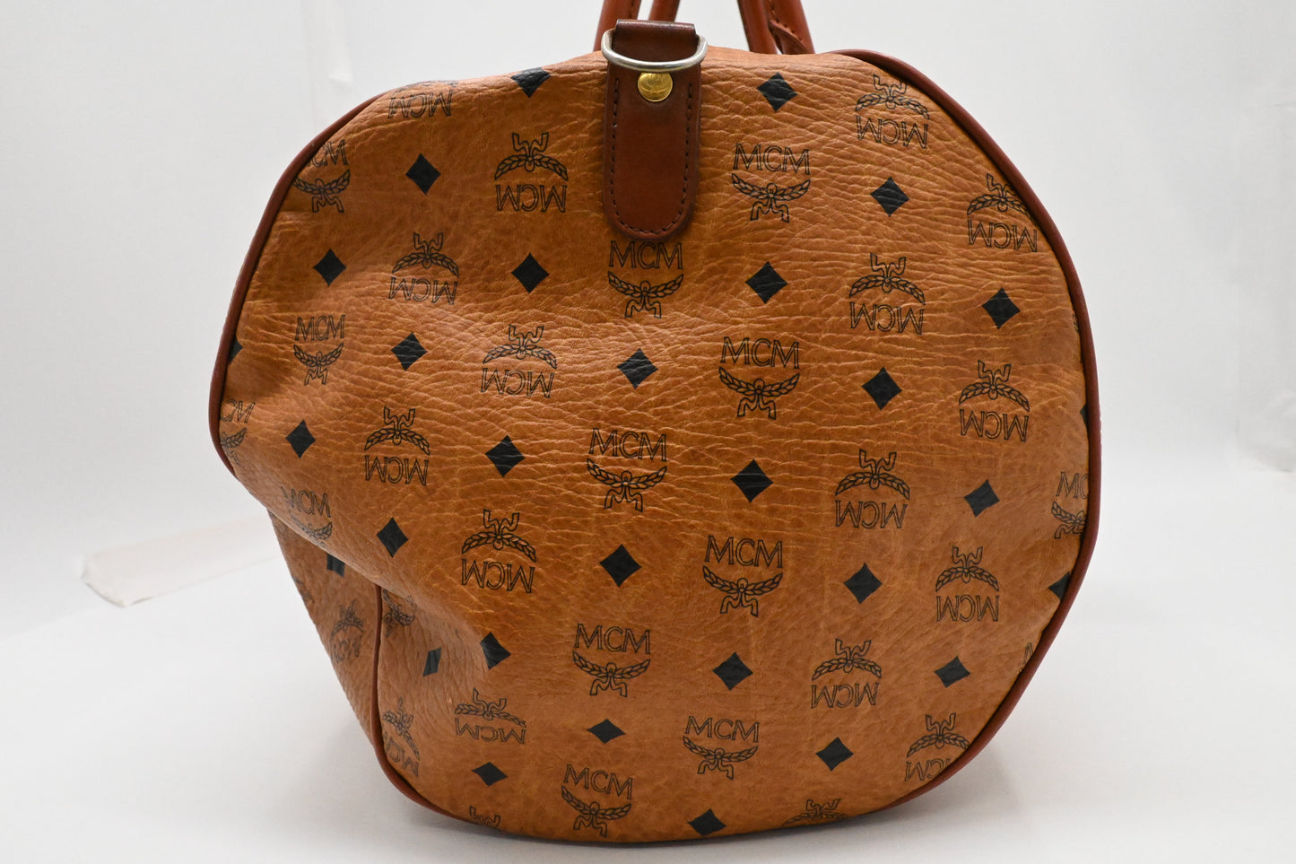 MCM Duffle Bag in Cognac Visetos Canvas