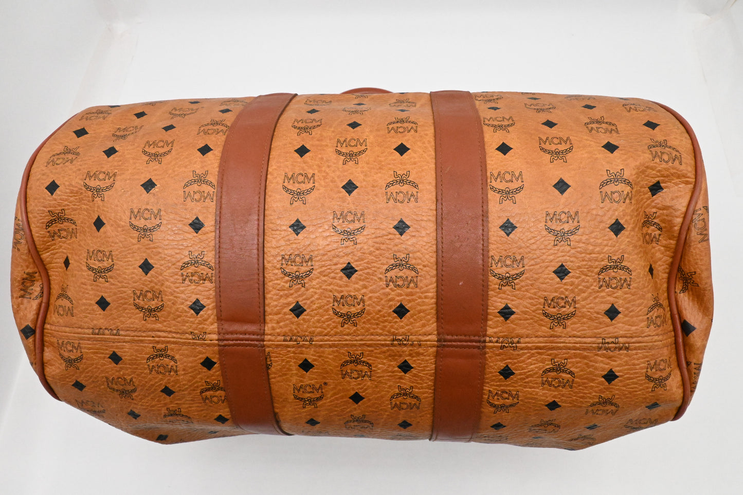 MCM Duffle Bag in Cognac Visetos Canvas