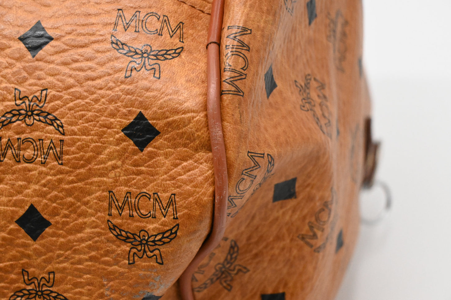 MCM Duffle Bag in Cognac Visetos Canvas