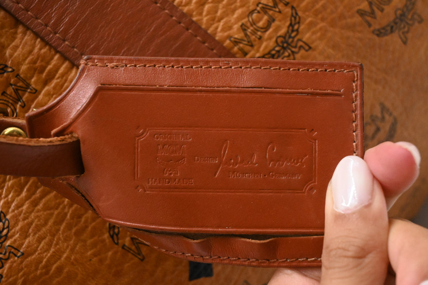 MCM Duffle Bag in Cognac Visetos Canvas