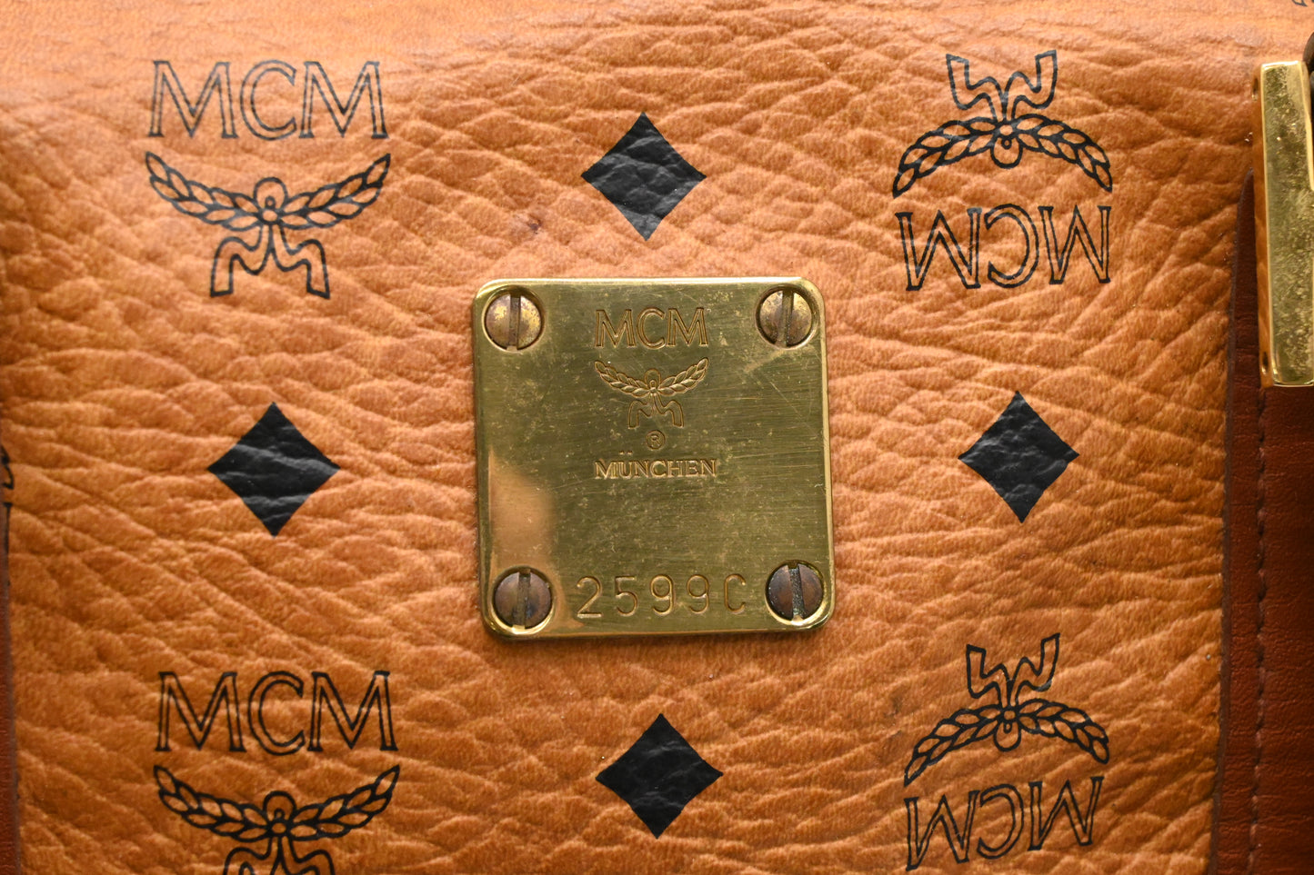 MCM Duffle Bag in Cognac Visetos Canvas