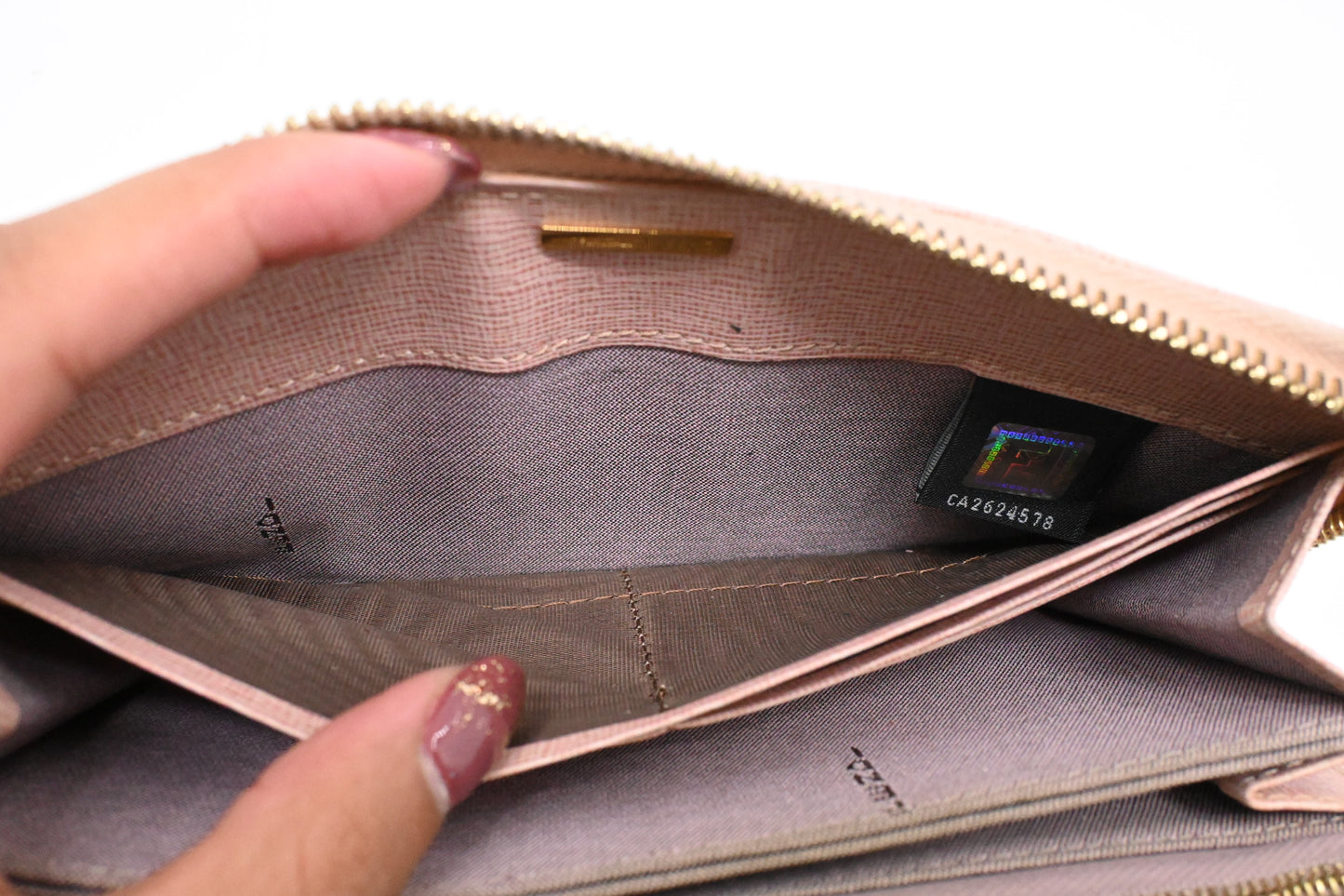 Fendi Zippy Wallet in Pink Leather