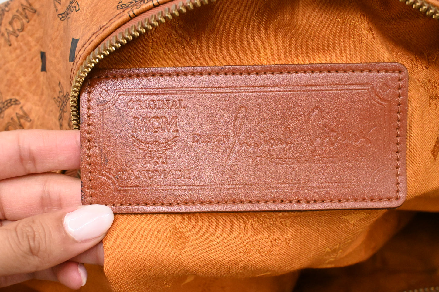 MCM Duffle Bag in Cognac Visetos Canvas