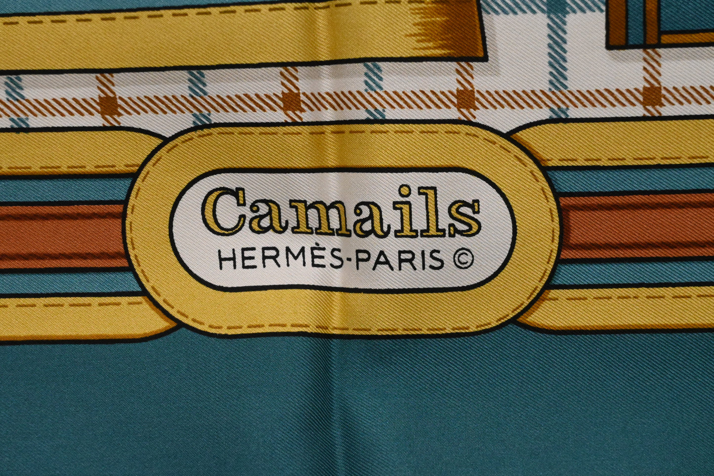 Hermes Carre 90 'Camails' in Turquoise Silk