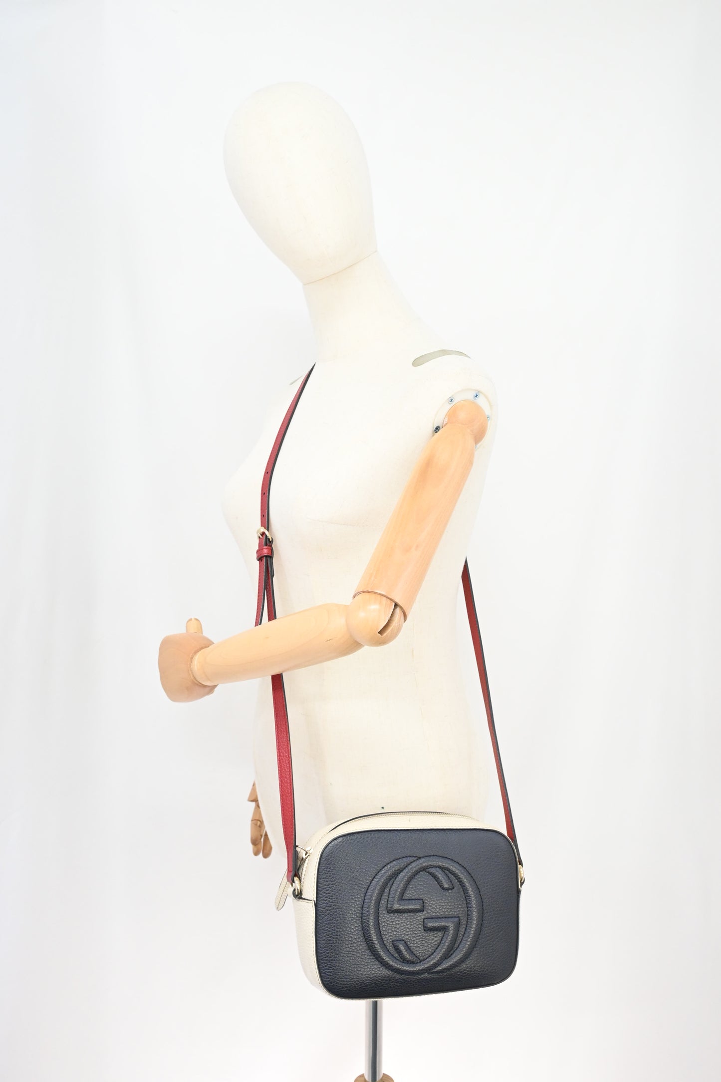 Gucci Soho Crossbody Bag in Blue, White and Red Leather