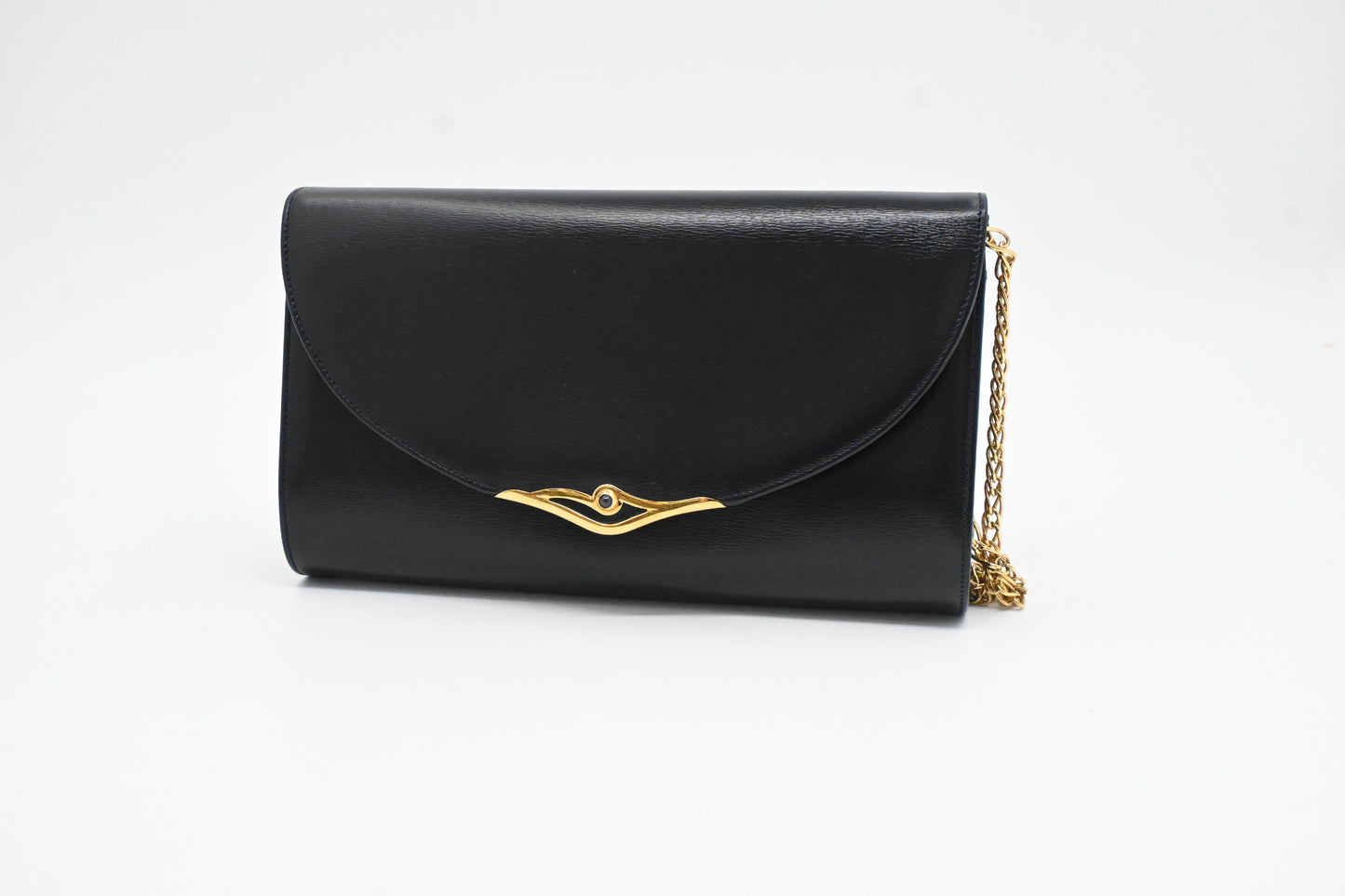 Cartier Chain Shoulder Bag in Navy Leather
