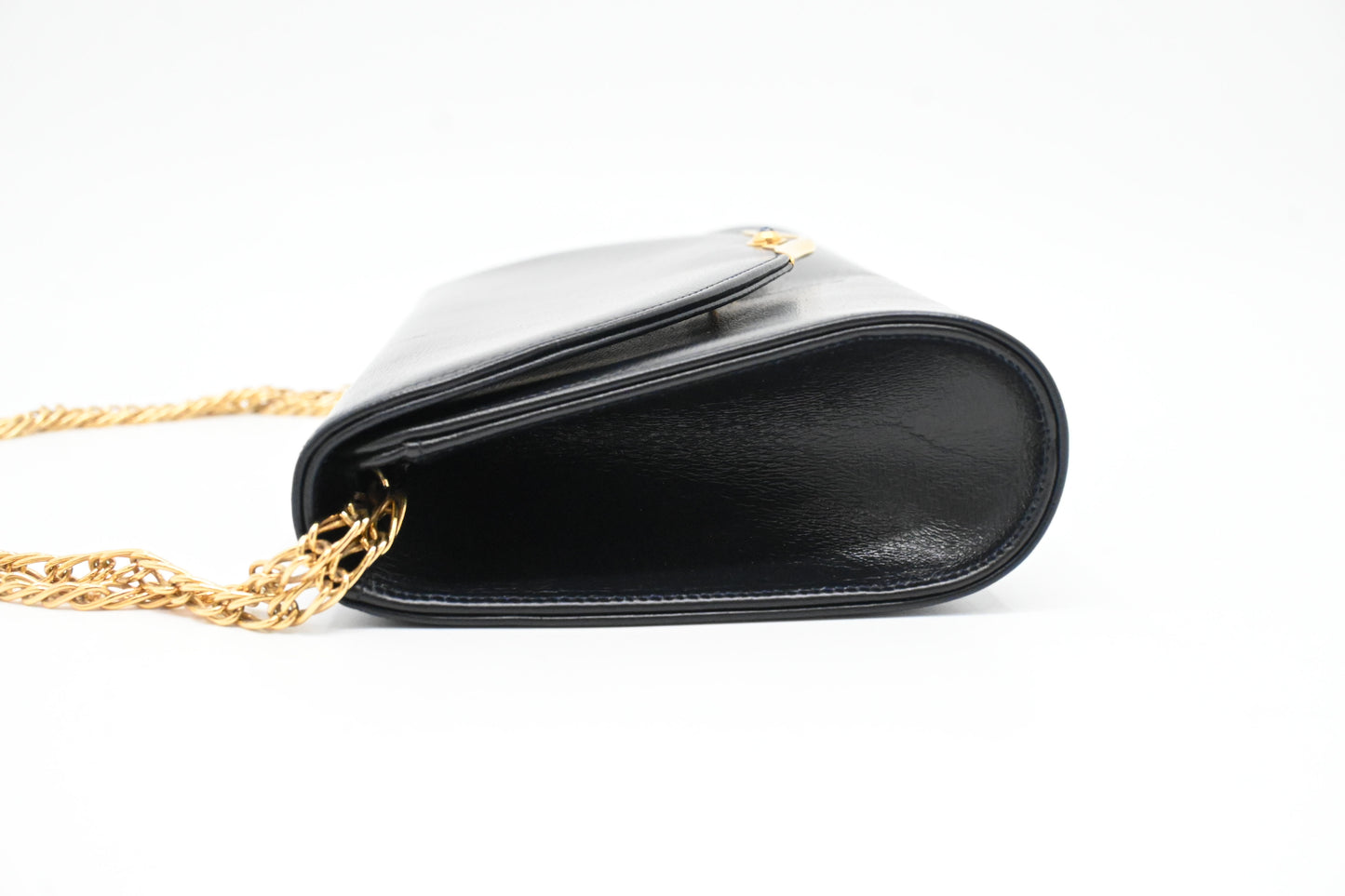 Cartier Chain Shoulder Bag in Navy Leather