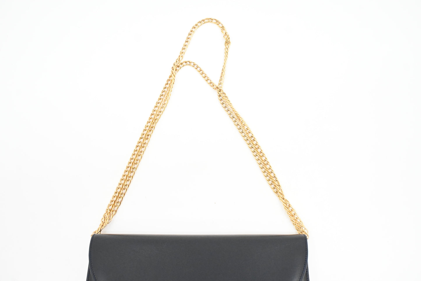 Cartier Chain Shoulder Bag in Navy Leather