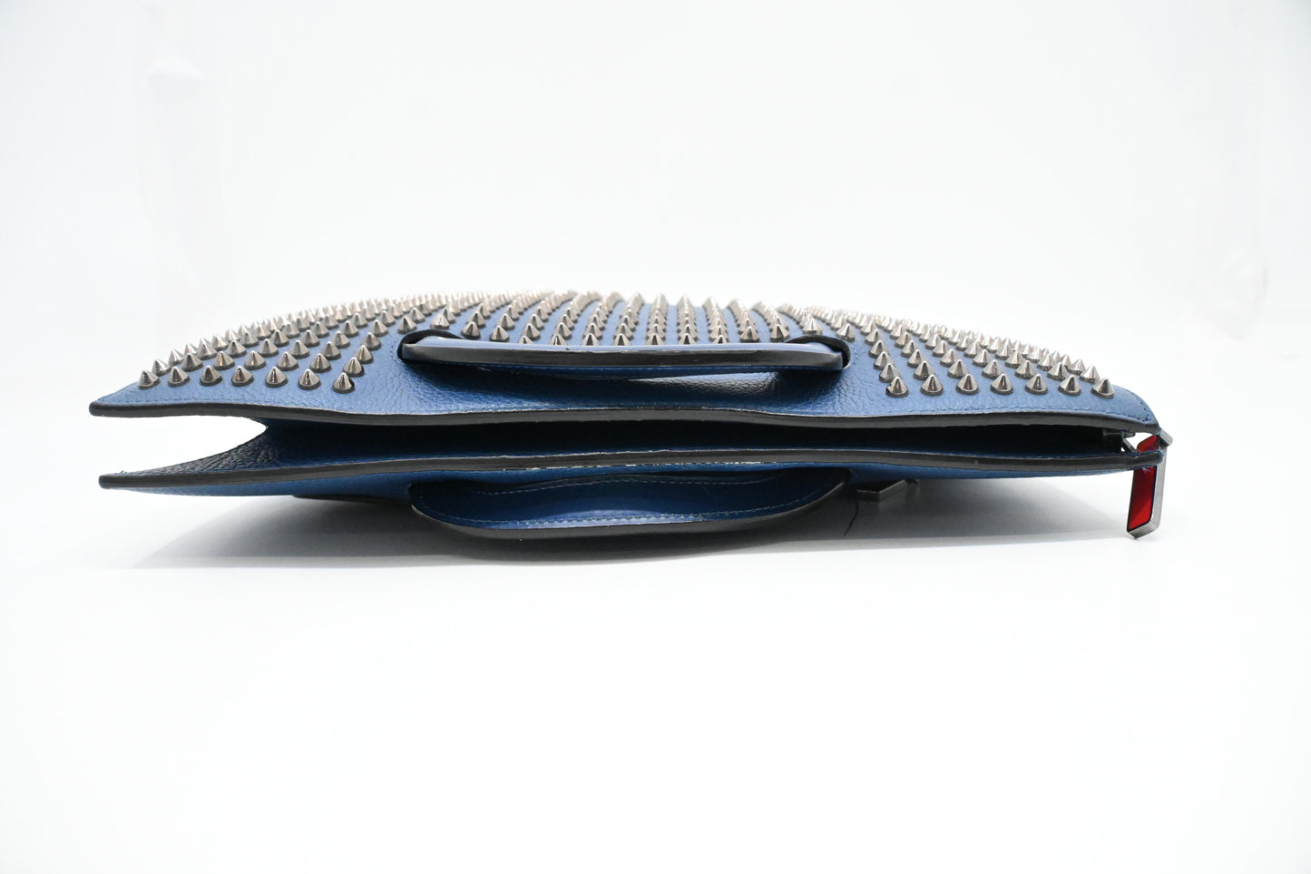 Louboutin TricTrac Portfolio Bag in Blue Leather
