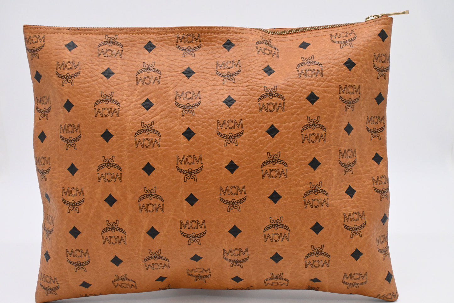 MCM Clutch in Visetos Cognac Canvas