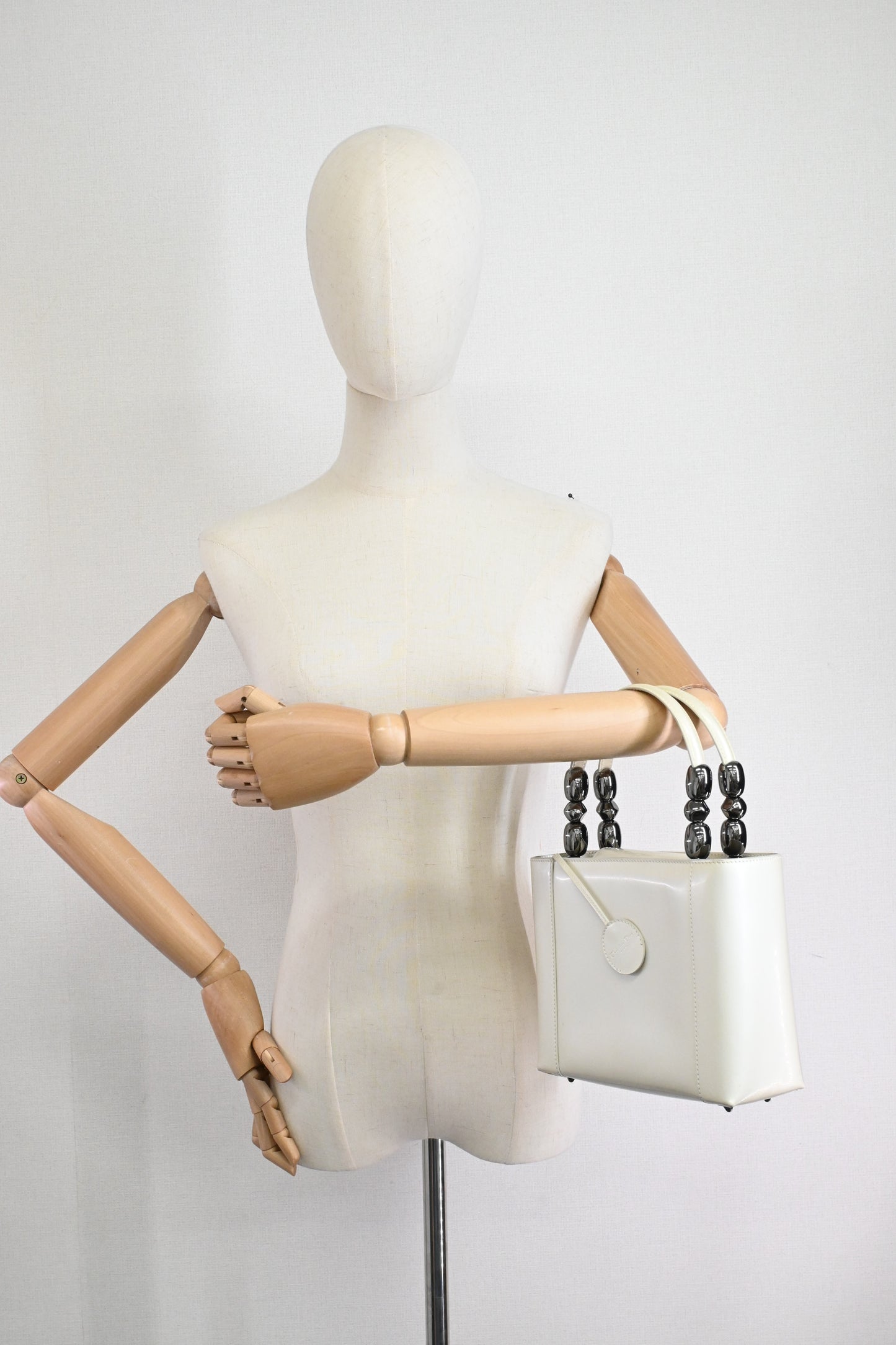 Dior Small Malice Handbag in Pearl White Patent Leather