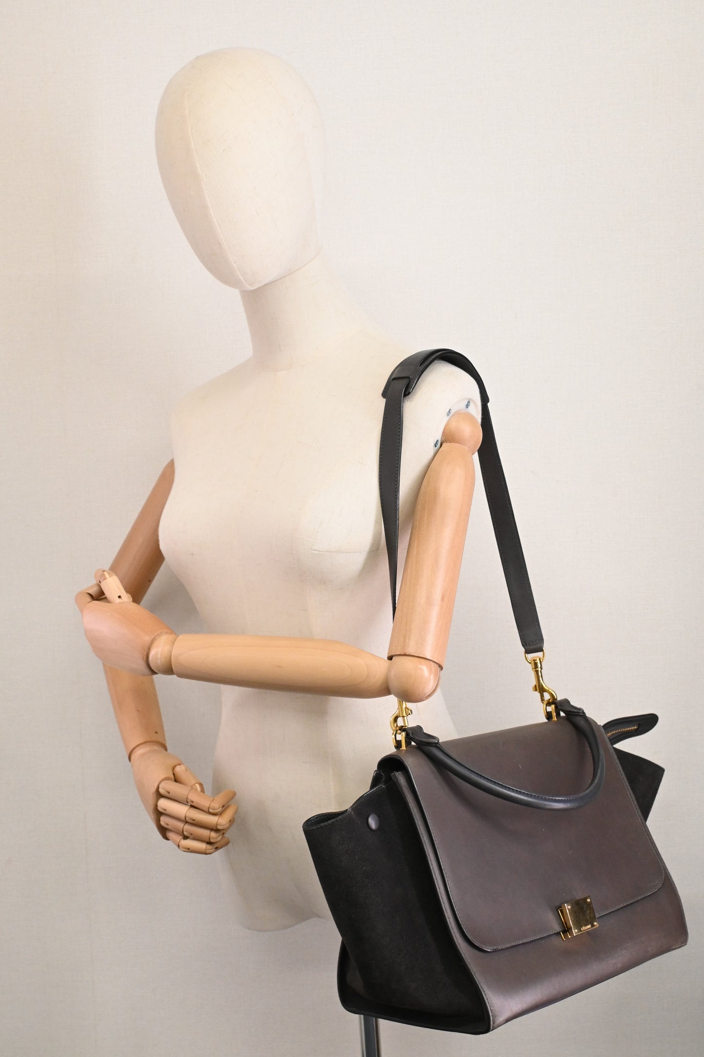 Celine Trapeze in Gray Leather