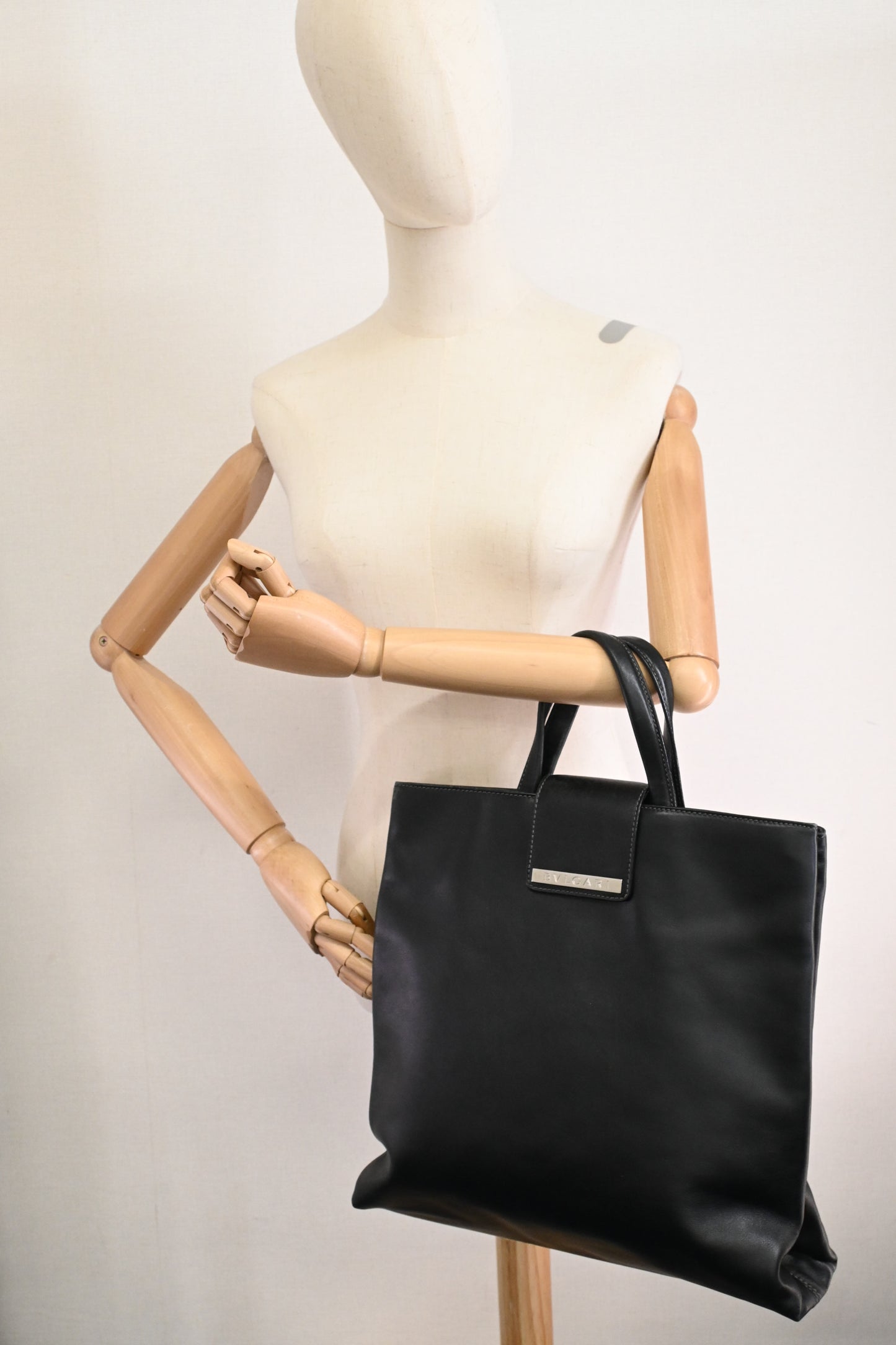 Bvlgari Handbag in Black Leather