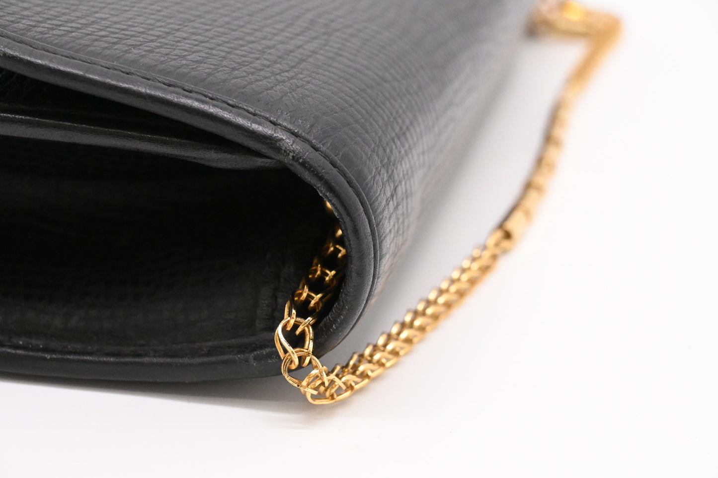 Dior Chain Shoulder Bag in Black Leather