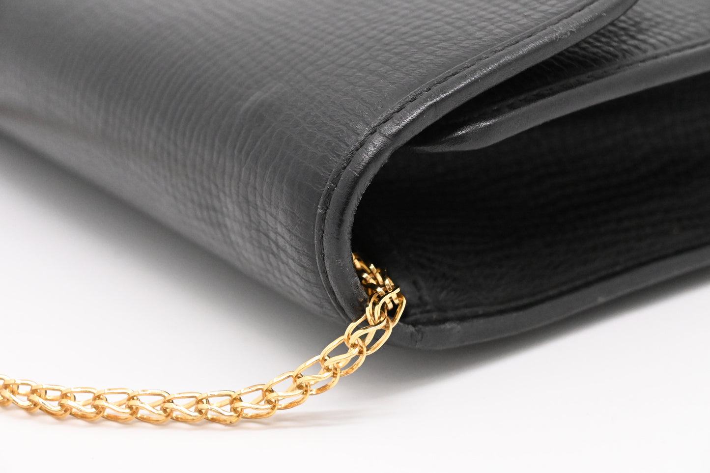 Dior Chain Shoulder Bag in Black Leather