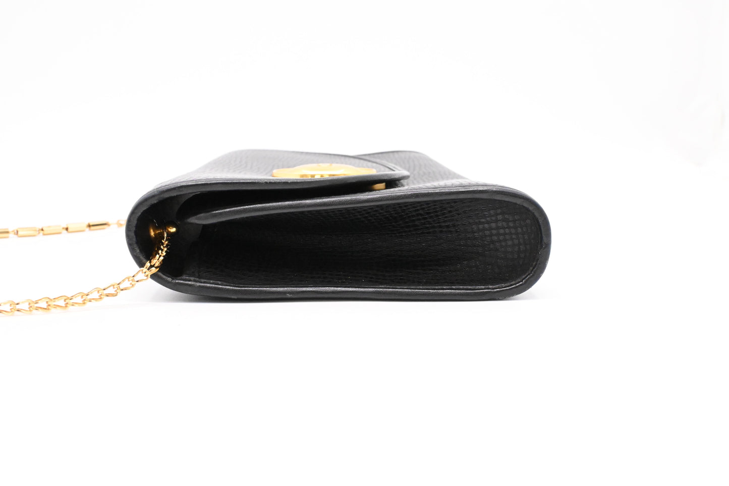 Dior Chain Shoulder Bag in Black Leather