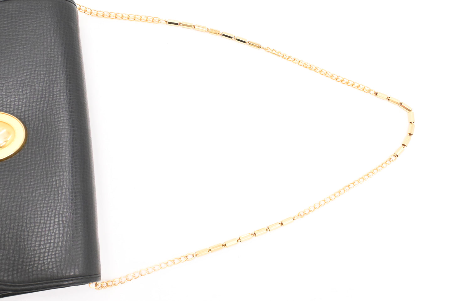 Dior Chain Shoulder Bag in Black Leather