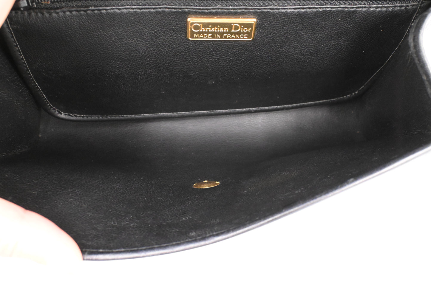 Dior Chain Shoulder Bag in Black Leather