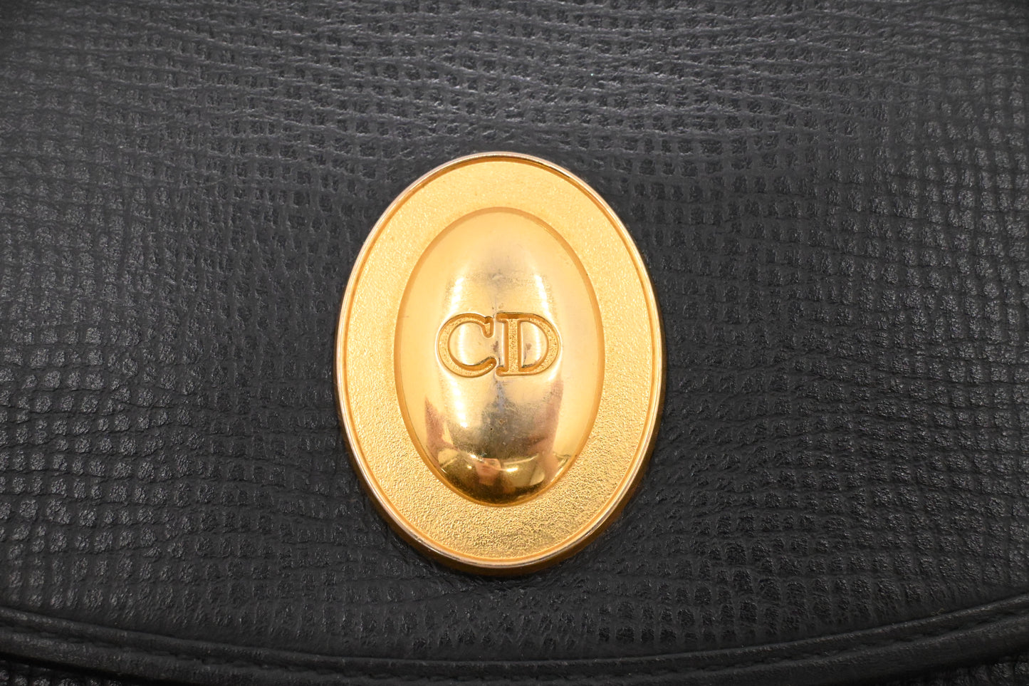 Dior Chain Shoulder Bag in Black Leather