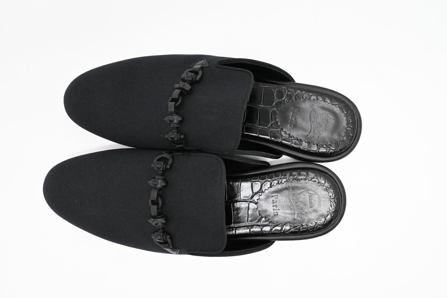 Louboutin Coolito Swing Shoes in Black Canvas