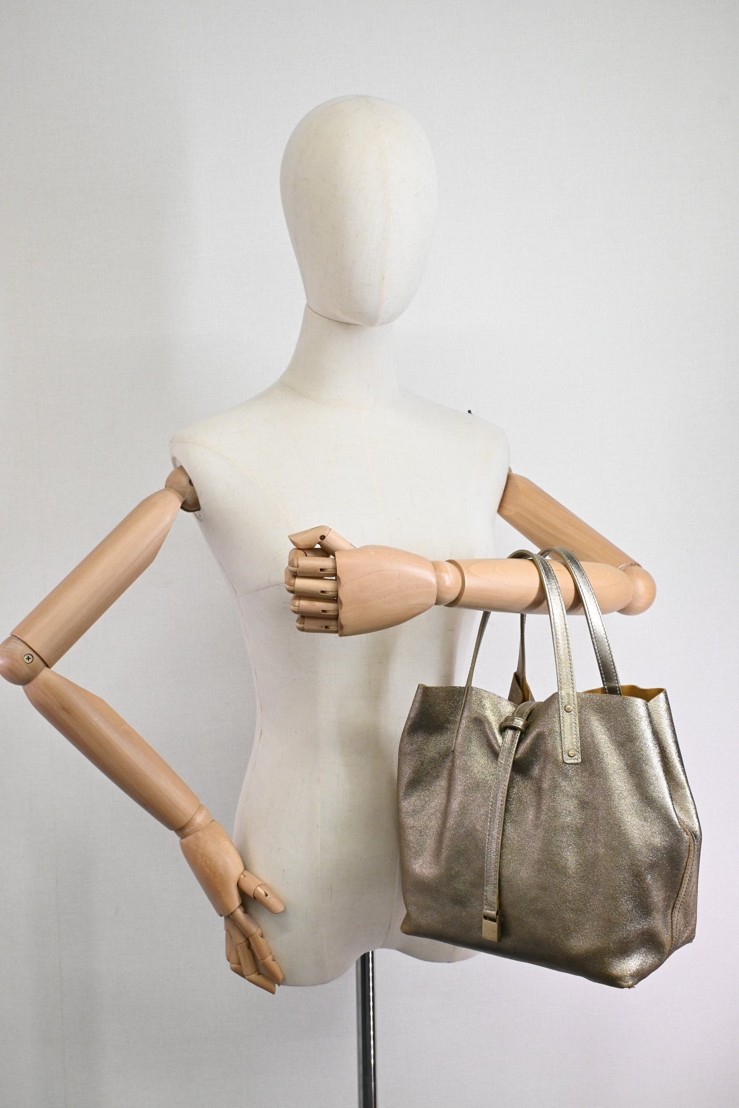 Tiffany & Co. Reversible Tote PM in Gold Tone Leather