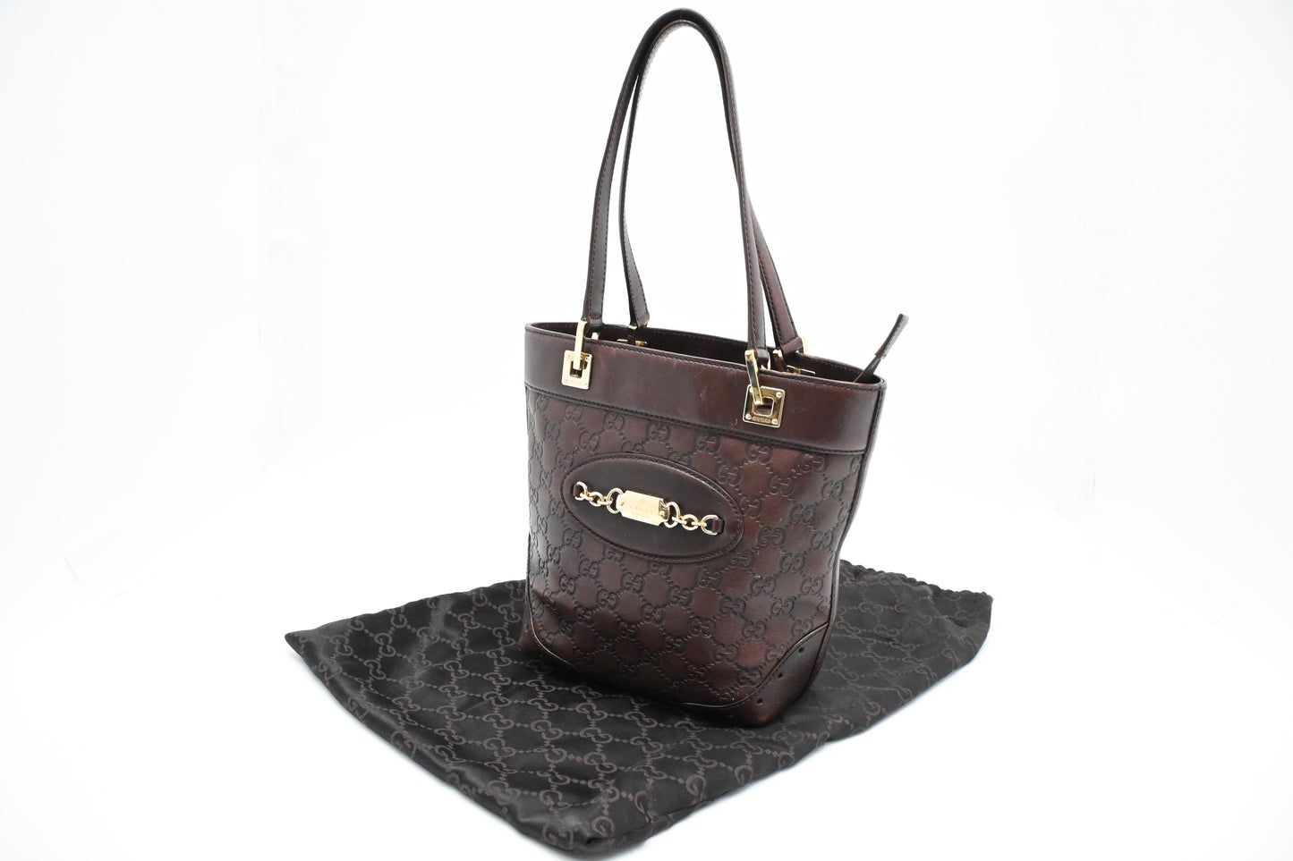 Gucci Hand Tote in Plum Guccissima Leather