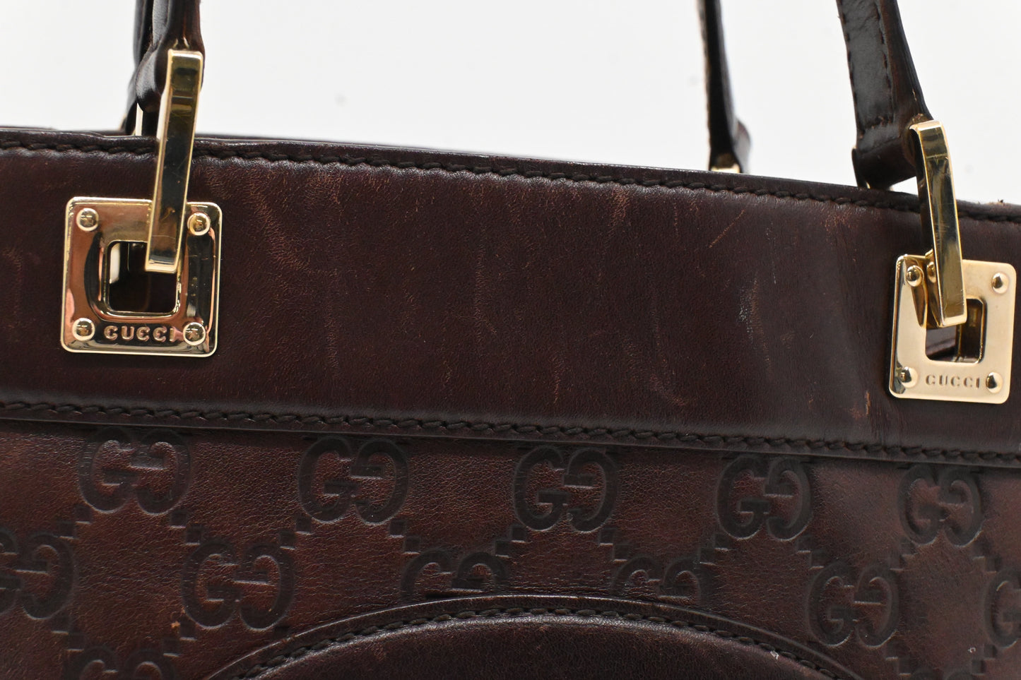 Gucci Hand Tote in Plum Guccissima Leather