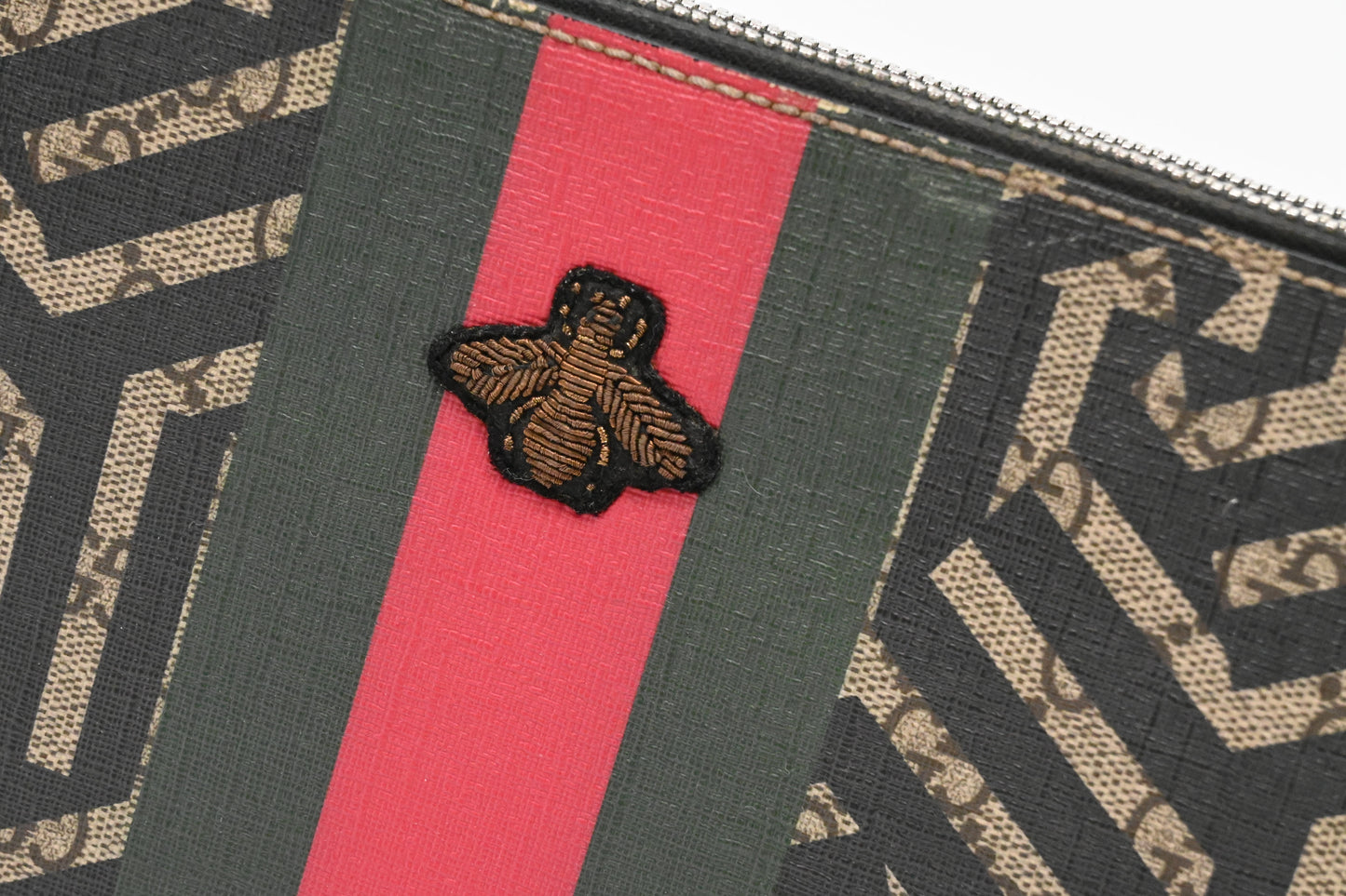 Gucci Bee Clutch in GG Supreme Canvas