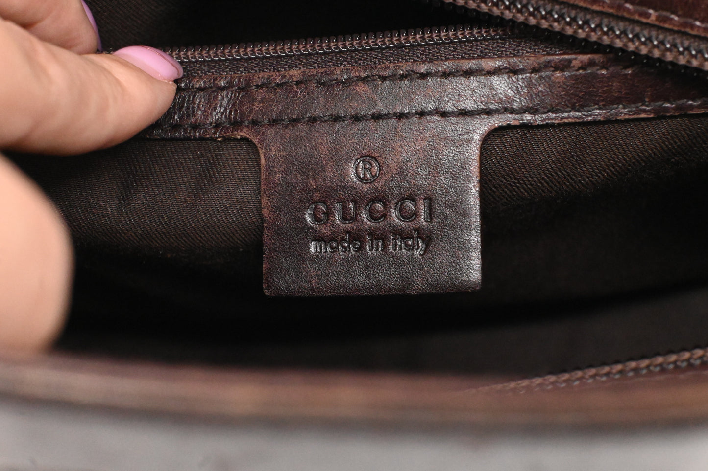 Gucci Hand Tote in Plum Guccissima Leather