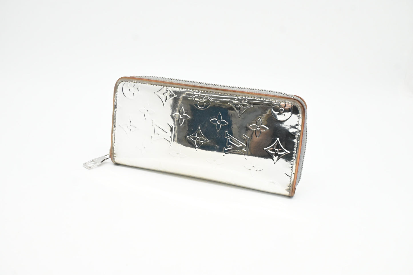 Louis Vuitton Vertical Zippy Wallet in Silver Mirror Canvas