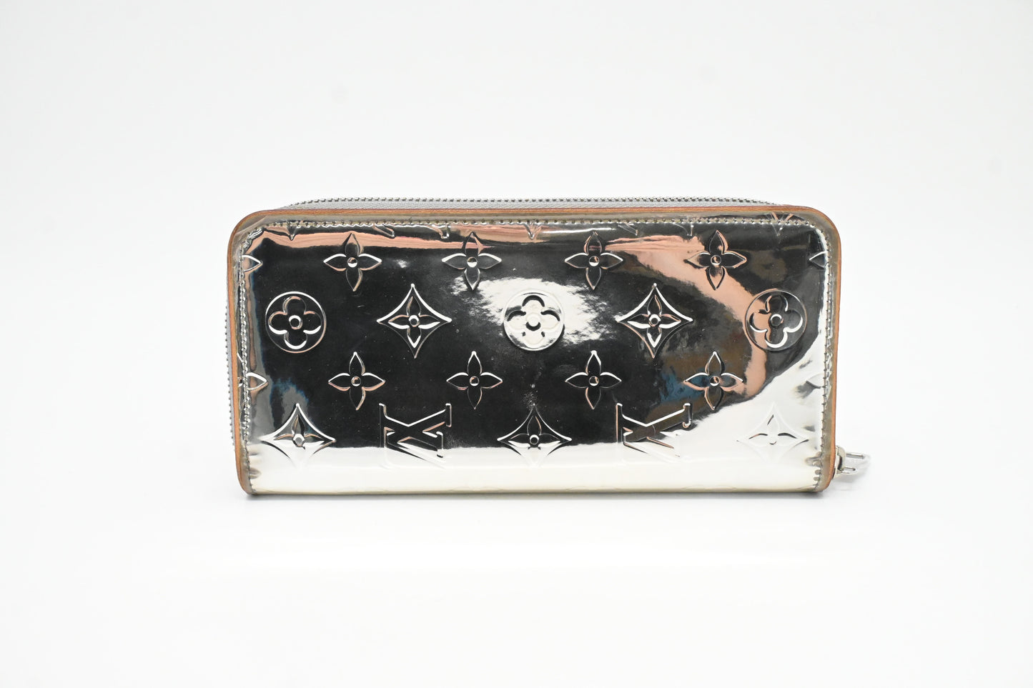 Louis Vuitton Vertical Zippy Wallet in Silver Mirror Canvas
