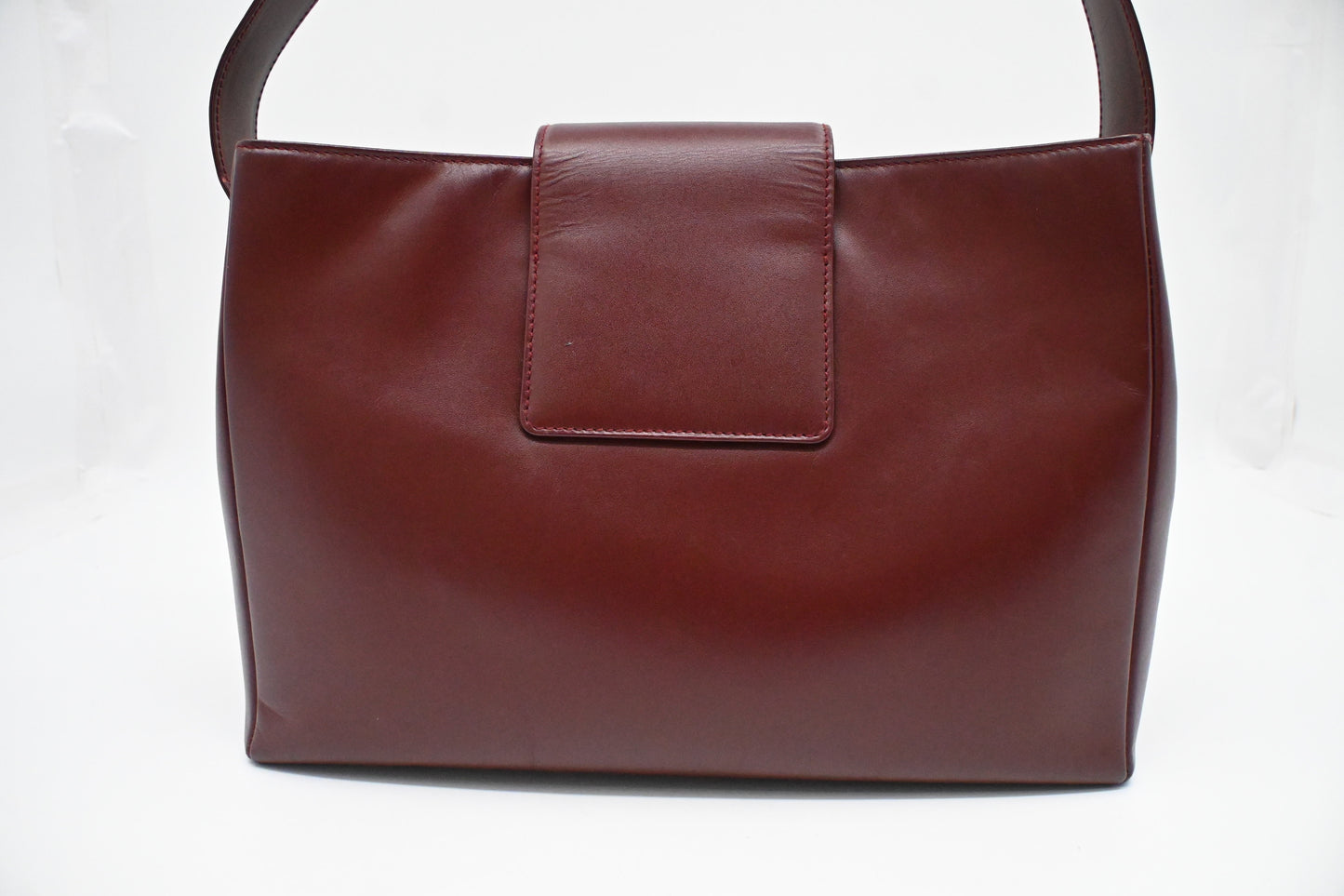 Cartier Shoulder Bag in Red Burgundy Leather