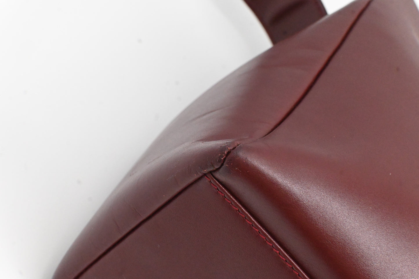 Cartier Shoulder Bag in Red Burgundy Leather