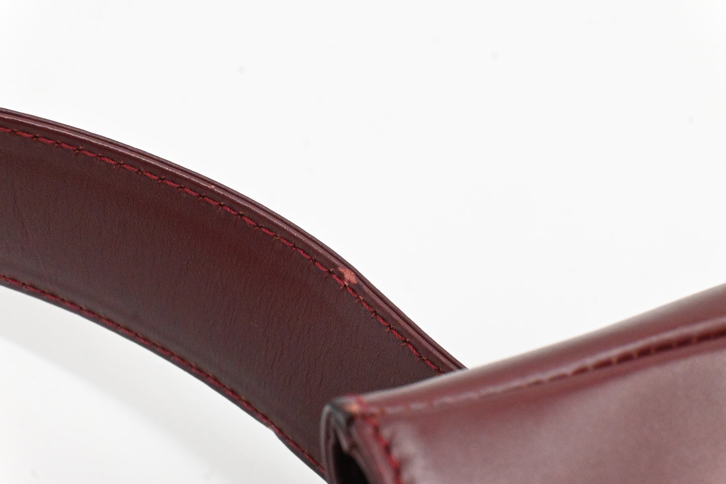 Cartier Shoulder Bag in Red Burgundy Leather