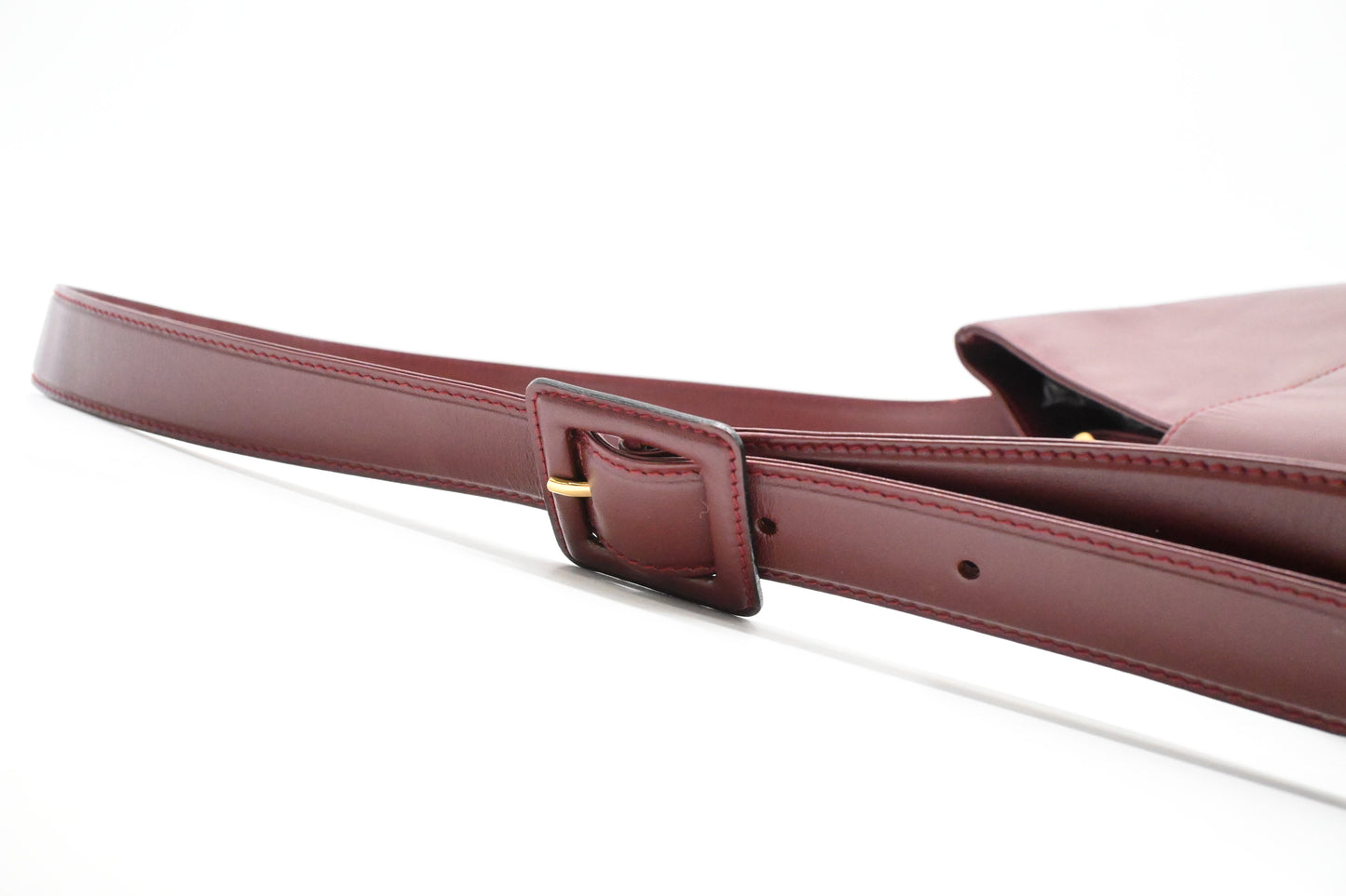 Cartier Shoulder Bag in Red Burgundy Leather