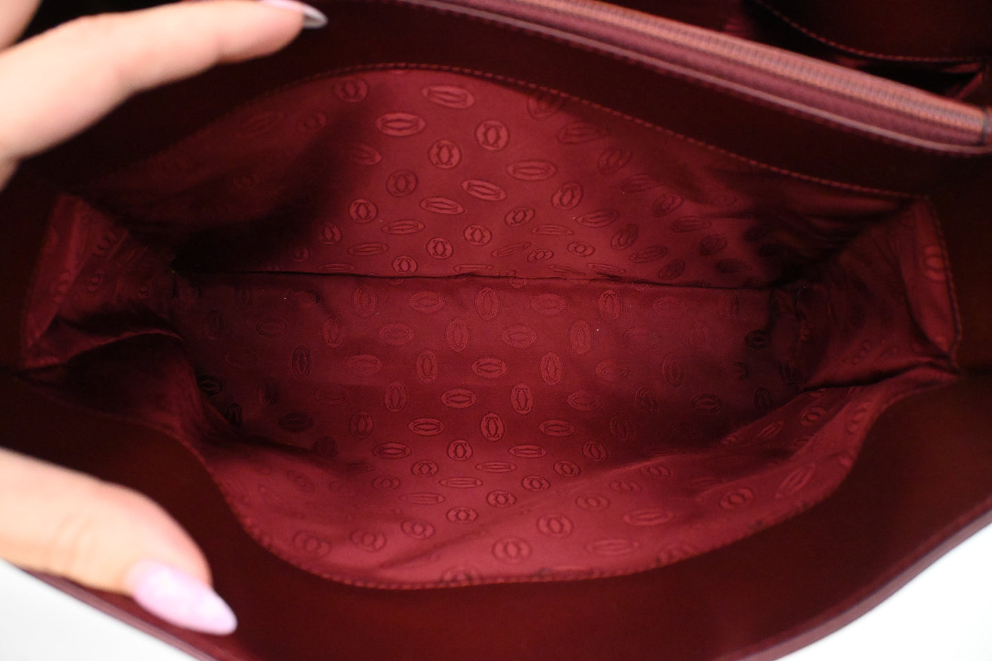 Cartier Shoulder Bag in Red Burgundy Leather