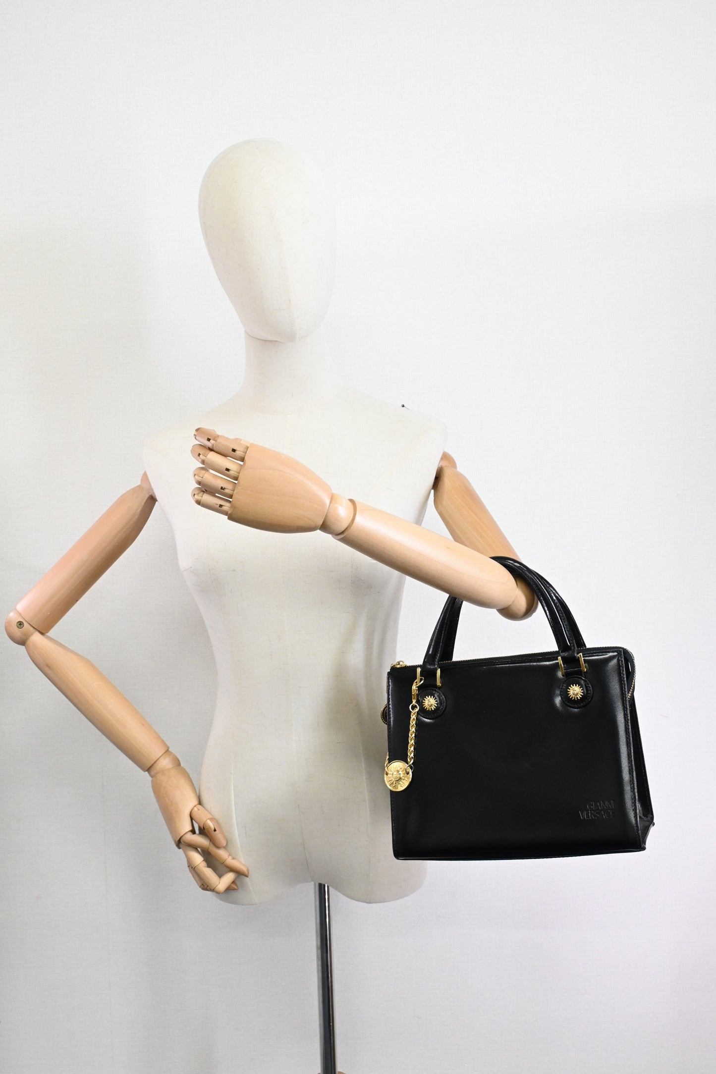 Versace Handbag in Black Leather